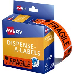 AVERY LABEL DISP PACK FRAGILE DMR 1964FR PRINTED 937252