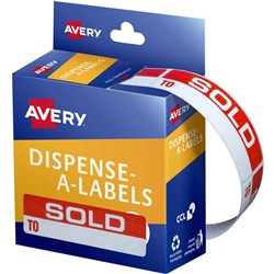 AVERY LABEL DISP PACK 937253 DMR 1964SO PRINTED SOLD TO