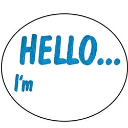 AVERY ROLL DISP LABEL 937263 "HELLO I'M" 58X43MMDMO5843HE