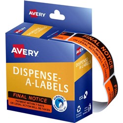 AVERY DISPENSER LABEL 937260 FINAL NOTICE 937260