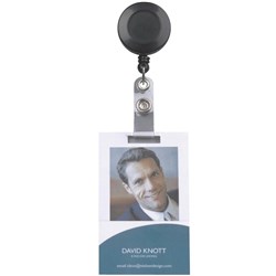 REXEL RETRACTABLE CARD HOLDERS WITH STRAP 750MM BLACK 9800002 OR  RR901 CVC