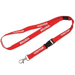 LANYARD PREPRINTED VISITOR RED PACK OF 5 9841003