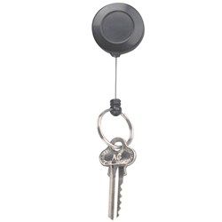 REXEL RETRACTABLE KEY WITH RING 630mm BLACK MINI 9800502