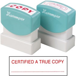 XSTAMPER CERTIFIED A TRUE COPY 1541 RED