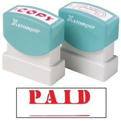 XSTAMPER PAID WITH SPACE 1221 RED