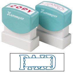 XSTAMPER PAID WITH SPACE 1201 BLUE