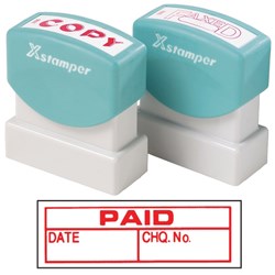 XSTAMPER PAID/DATE/CHQ NO 1533 RED