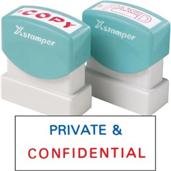 XSTAMPER PRIVATE & CONFIDENTIA 2010 RED/BLUE CVC