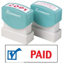 XSTAMPER PAID WITH ICON RED/BLUE