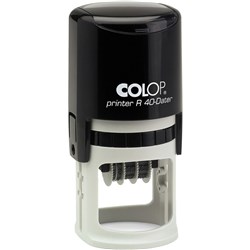 COLOP R40 TIME & DATE STAMP 12HR 4MM TYPE SELF INKER DISCONTINUED ACCO