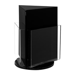 DEFLECT-O BROCHURE HOLDER A4 Counter Top Rotating Black