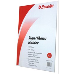 Menu Sign Wall Mount A3 Portrait Clear