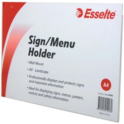 ESSELTE A4 LANDSCAPE MENU HOLDER WALL MOUNT