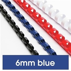 REXEL BINDING COMB 6mm 21Loop 25Sht Cap Blue