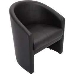 OFFICE RECEPTION TUB CHAIR SPACE SGLE SEATER 120KG WEIGHT RATE BLACK PU