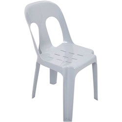 OFFICE PIPEE STACKING CHAIR 150KG WEIGHT RATE 1 PIECE MOULDED WHITE POLY