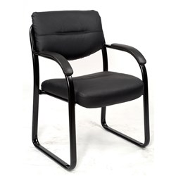 YS DESIGN CORKMAN CLIENT CHAIR Black Leather