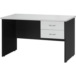 LOGAN STUDENT DESK 1200x600mm With 2 Drawers White & Ironstone