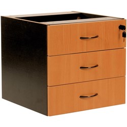 LOGAN FIXED PEDESTAL 3 Drawer Beech&Ironstone flat pack