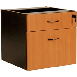 LOGAN FIXED PEDESTAL 1Std&1F Drawer Beech&Ironstone flat pack