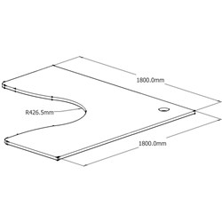 RAPID SPAN TABLE TOP ONLY SUIT CNR W/STATION 1800MM X 1800MM X700MMD X 25MMT W/ WHITE