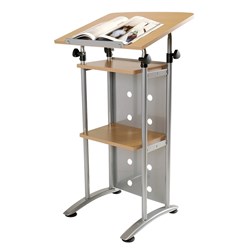 QUORUM LECTERN Beech and Powder Coated Silver