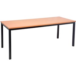 Rapidline Steel Frame Table 730Hx1800Wx750mmD BEECH TOP BLACK FRAME