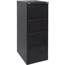 GO 4 DRAWER FILING CABINET 1321MMH X 460MMW X 620MMD BLACK RIPPLE