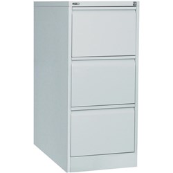 GO 3 DRAWER FILING CABINET 1016MMH X 460MMW X 620MMD ASSEMBLED SILVER GREY