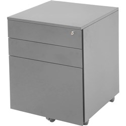 RAPIDLINE MOBILE PEDESTAL 3 DRAWER (2 BOX, 1 FILE) METAL PRECIOUS SILVER