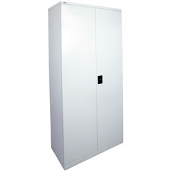 GO H/D STATIONERY CUPBOARD ASSEMBLED STEEL SILVER GREY 2000MM H X 910MM W X 450MM D