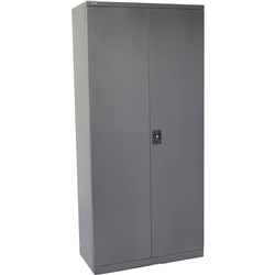 GO H/D STATIONERY CUPBOARD ASSEMBLED STEEL GRAPHITE RIPPL 2000MM H X 910MM W X 450MM D