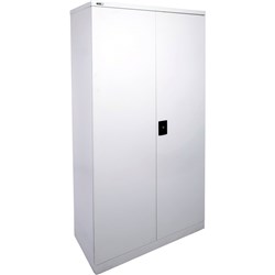 GO H/D STATIONERY CUPBOARD ASSEMBLED STEEL SILVER GREY 1830MM H X 910MM W X 450MM D