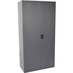 GO H/D STATIONERY CUPBOARD ASSEMBLED STEEL GRAPHITE RIPP 1830MM H X 910MM W X 450MM D