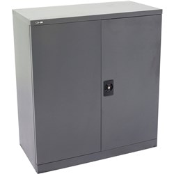 GO H/D STATIONERY CUPBOARD ASSEMBLED STEEL GRAPHITERIPPLE 1015MM H X 910MM W X 450MM D