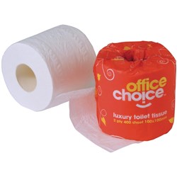 OFFICE CHOICE TOILET ROLL CTN PREMIUM  2 PLY 400 SHEET CTN = 48 ROLLS TR2P400OC