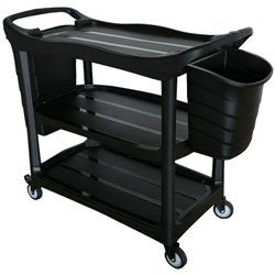 CLEANLINK TROLLEY 3-Tier With Collecting Buckets 120x50x96cm Grey DISCONTINUED