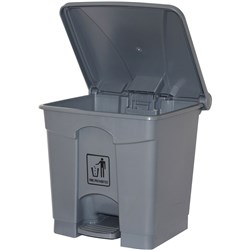 CLEANLINK RUBBISH BIN With Pedal Lid 30Litre Grey 41 x 40 x 43.5cm