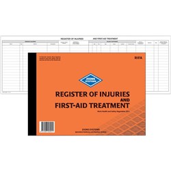 ZIONS REGISTER OF INJURIES BOOKS RIFA Register of Inj and First Aid