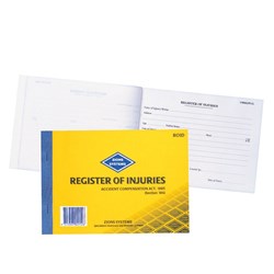 ZIONS WORK COVER REGISTER OF INJURIES RI