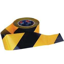 BARRICADE SAFETY TAPE 100Mx 75MM YELLOW/BLACK