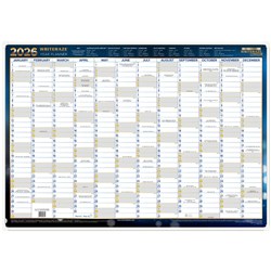 WRITERAZE DATED WALL PLANNER 700 X 1000mm FRAMED LAMINATED BLUE