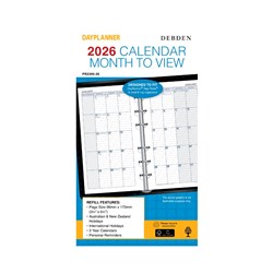 DEBDEN DAYPLANNER REFILL PERSONAL MONTH TO VIEW 96 X 172mm