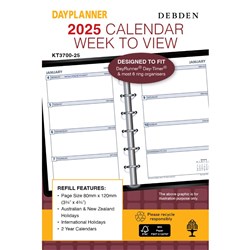 DEBDEN DAYPLANNER REFILL POCKET WTO 80 X 120mm