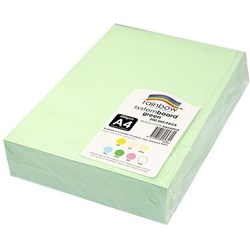 RAINBOW SYSTEM BOARD 200GSM GN A4 Green Pack of 200- AUP-RSBA4200GR