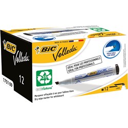BIC WHITEBOARD 1751 ECO MARKER Black, Chisel Tip Pack of 12