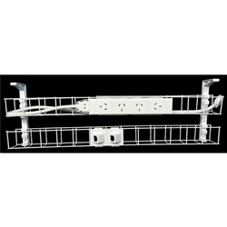 RAPID CABLE MANAGEMENT DUAL BASKET 1250MM W 4GPO+2DATA 2M INTERCONNECTING LEAD WHITE