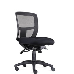 OFFICE ERGO TASK H/D CHAIR PROMESH 165KG WEIGHT RATE BLK FABRIC SEAT BLACK MESH BACK
