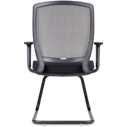 OFFICE PROMESH HARTLEY VISITOR CHAIR CANTILEVER FRAME 135KG WEIGHT RATE BLACK WITH ARMS