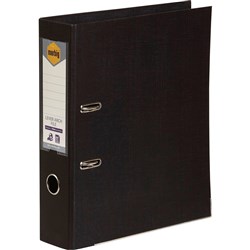 MARBIG A4 LEVER ARCH BLACK FOLDER LINEN FINISH